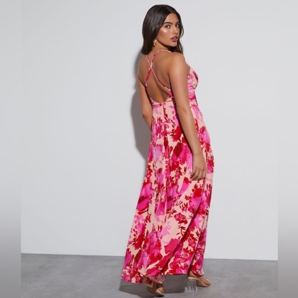 Women's Pink Floral Dress. New With Tags! Stunning! - Picture 3 of 5